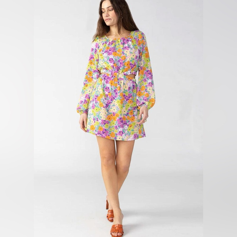 NWT Sanctuary Fresh Garden Floral Elastic Waist Dress Women's size L